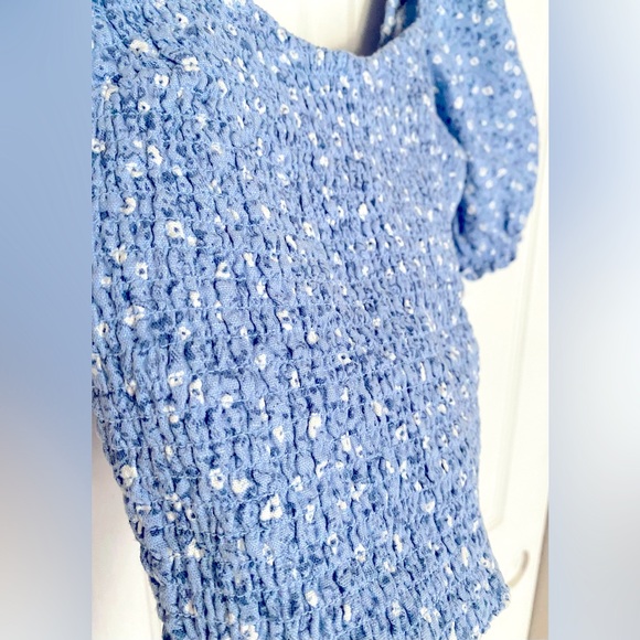 Abercrombie & Fitch Womens Blue and White Matching Blouse and Skirt with Hairtie - Picture 5 of 10